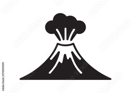 Active volcano eruption icon, Active volcano eruption solid vector design