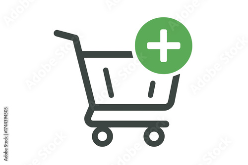 Shopping cart icon with plus sign for online shopping concept of Singles’ Day  