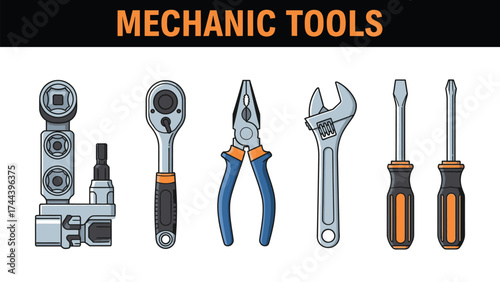 Illustration showing different types of repair equipment bundle design