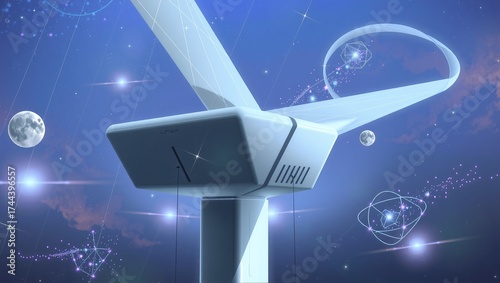 Space-Themed Futuristic Wind Turbine