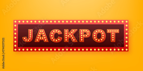 Jackpot light board retro sign shining bright