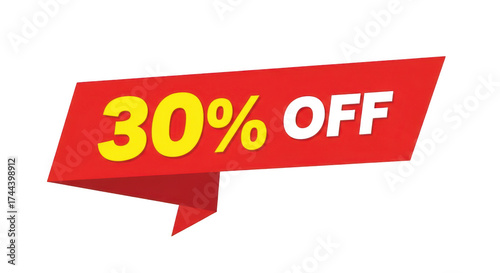 30 percent off tag isolated on transparent background for sale promotion design