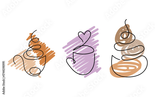 brown shell draw, beach shell art, marine tone sketch