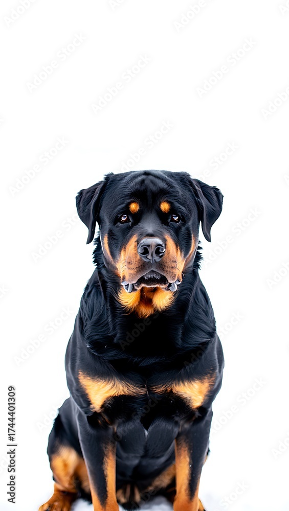 Fototapeta premium Purebred Dog on White Background, 16:9 and 9:16 Format