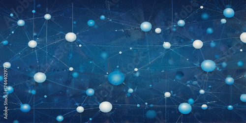 Abstract Network Connection Visualizing Digital Connectivity. A dynamic and visually captivating abstract image showcases a complex network of interconnected points and lines.	