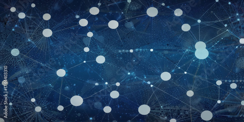 Abstract Network Connection Visualizing Digital Connectivity. A dynamic and visually captivating abstract image showcases a complex network of interconnected points and lines.	