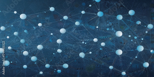 Abstract Network Connection Visualizing Digital Connectivity. A dynamic and visually captivating abstract image showcases a complex network of interconnected points and lines.	