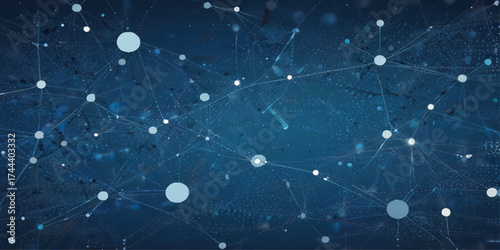 Abstract Network Connection Visualizing Digital Connectivity. A dynamic and visually captivating abstract image showcases a complex network of interconnected points and lines.	