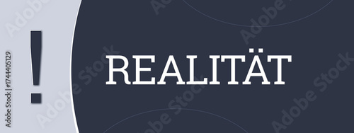 Photos Realitaet (reality) - A blue banner illustration with white text.