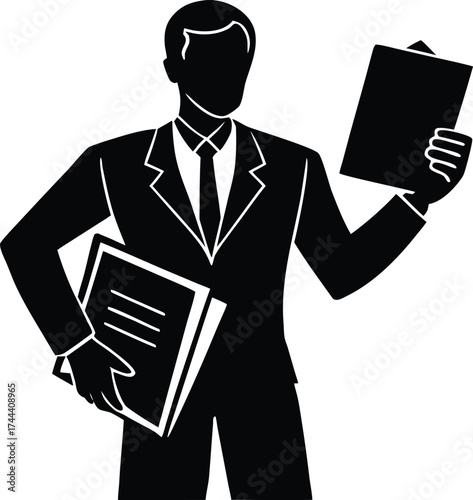 Job Seeker With Resume Silhouette | Career Opportunity Vector Design