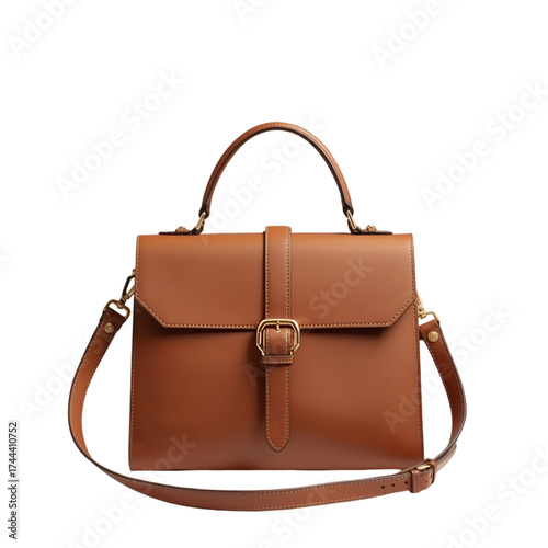brown leather handbag