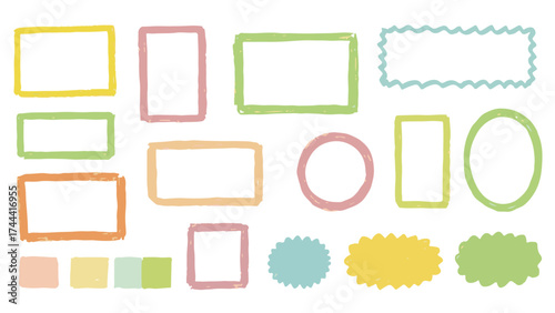 Playful pastel frames and borders offer a cute touch for your designs, perfect for invitations, scrapbooks, or adding a creative flair to projects