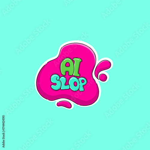 ai slop vector icon, artists against ai sticker