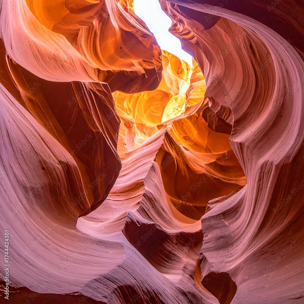 Obraz premium Sandstone formation with curves and light