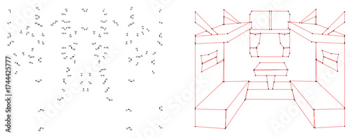 Coupe in a passenger train. Connect the dots educational drawing game. Dot to dot by numbers puzzle. Google Font Fira Sans Condensed.