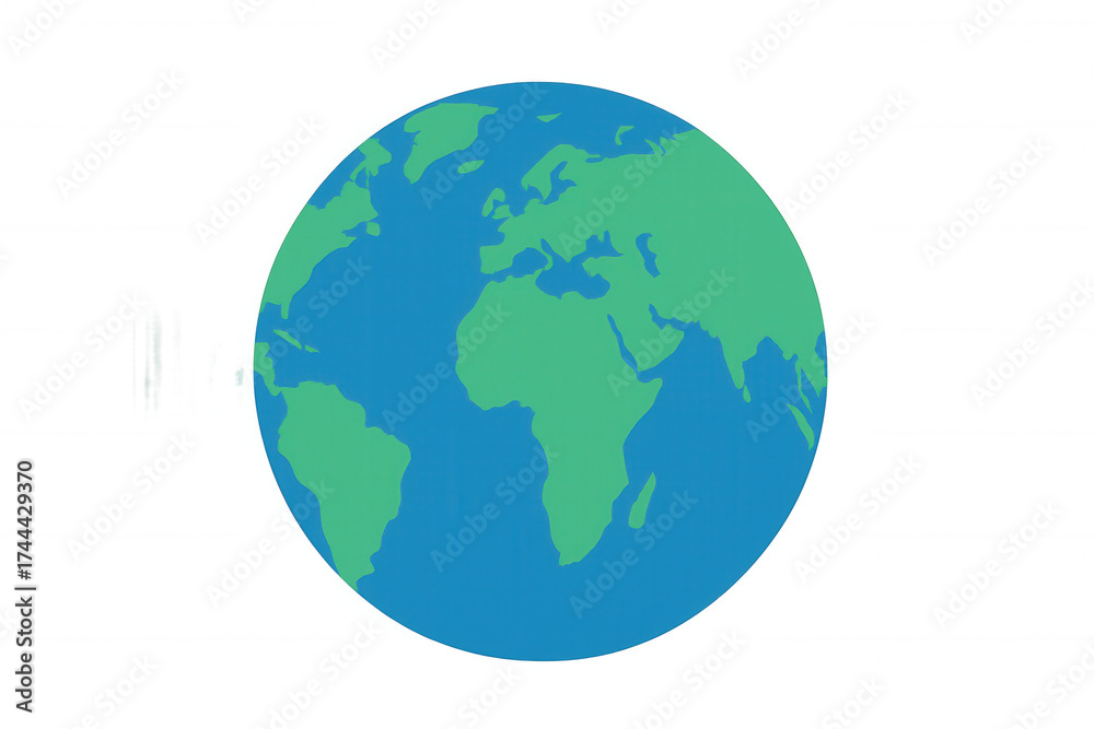 Fototapeta premium Earth globe vector illustration showing continents and oceans, representing global connection and environment on transparent background