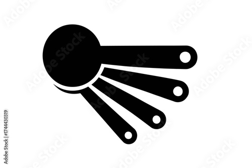 Measuring spoons silhouette on white background