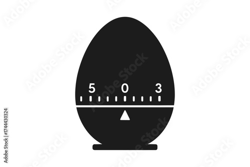 Black silhouette egg timer with minute markings