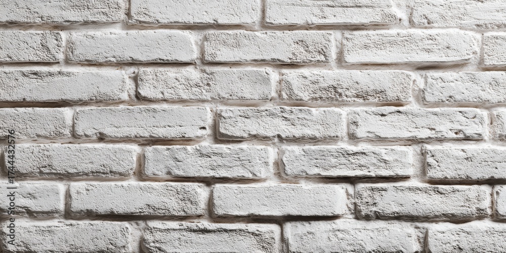 Fototapeta premium Textured White Brick Wall Background for Design, Decoration, and Creative Projects in Modern Minimalist Style