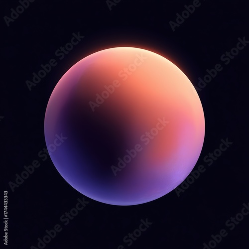 Glowing Gradient Sphere on Dark Abstract Background