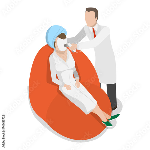 3D Isometric Flat Vector Illustration of Cosmetic Procedures, Anti-aging Treatment. Item 1