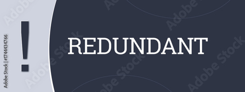 redundant (redundant) - A blue banner illustration with white text.