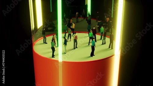 people inside glass cupola able to loop endless