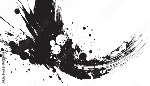 Brush lines set. Vector black paint brush spots, highlighter lines or felt-tip pen marker.  Vector grunge brush strokes texture rough black scratches for wallpaper, 