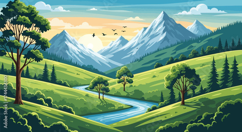 landscape with mountains