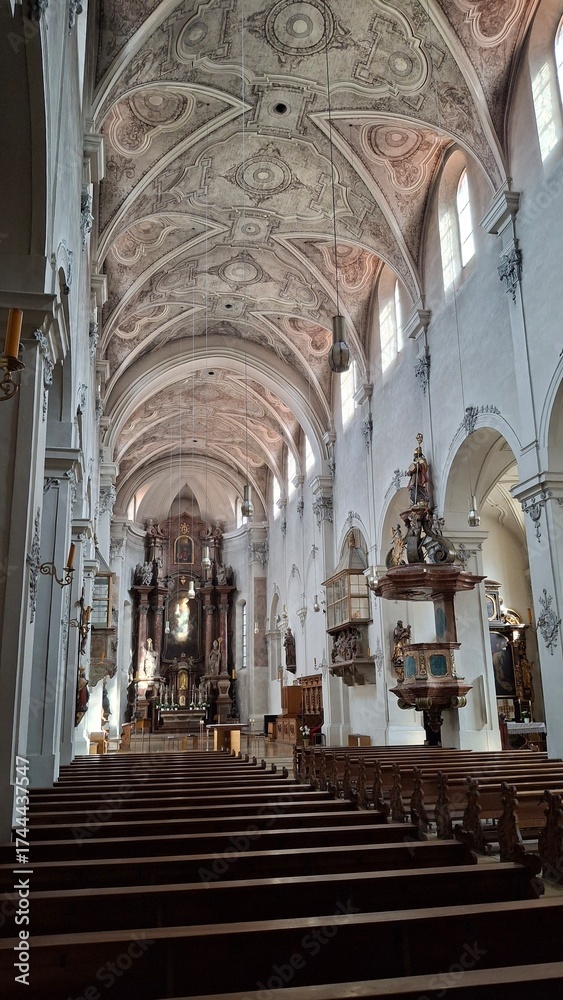 Fototapeta premium Lower Minster Cathedral Parish Church. Regensburg. Bavaria. Germany.