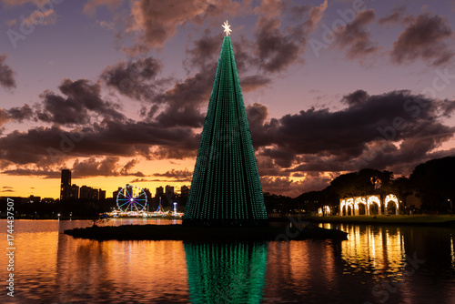 Christmas tree in Barigui Park in Curitiba.