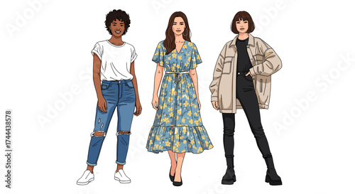 Diverse women showcasing modern fashion styles for everyday elegance and professional chic looks