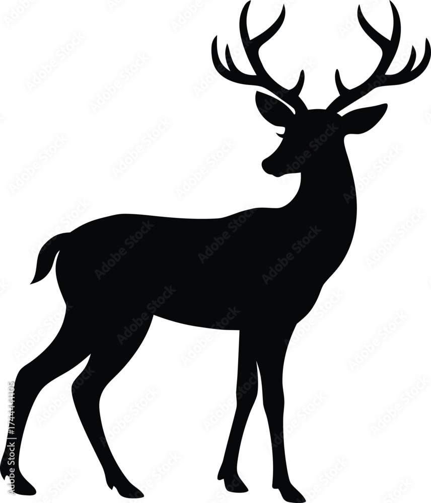 Fototapeta premium deer silhouette vector illustration 