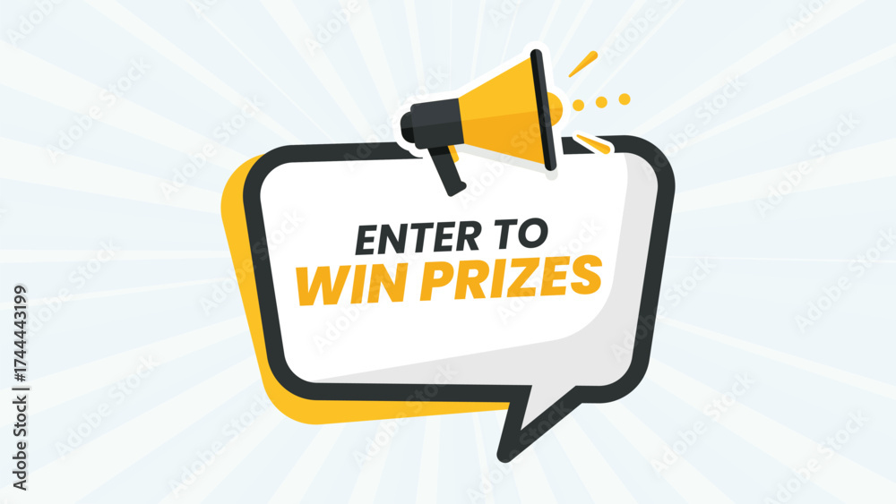 Αυτοκόλλητο Enter to Win Prizes Contest Giveaway Sweepstakes Promotion Announcement with Meg