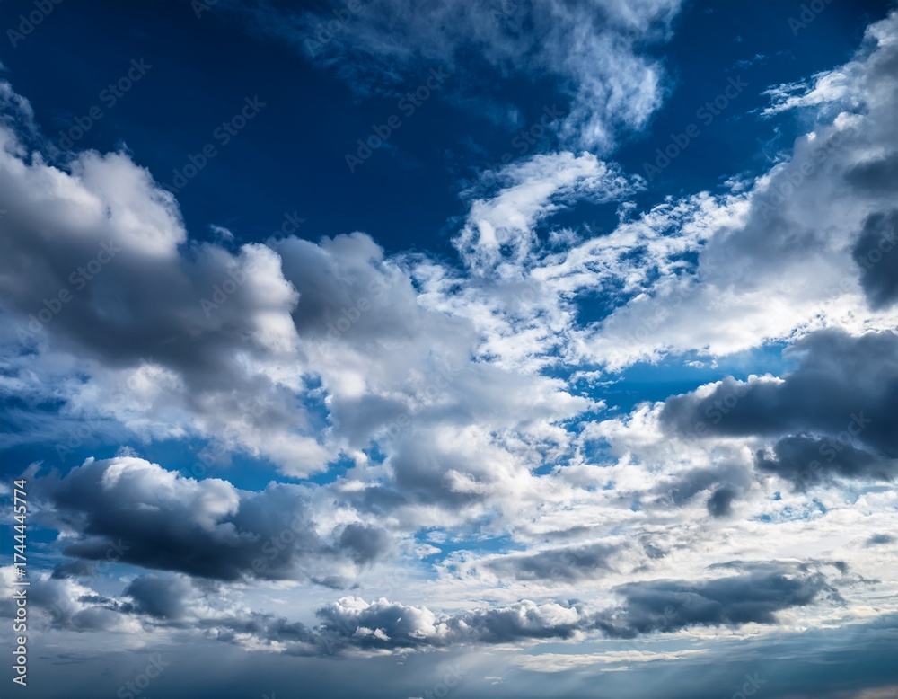 Obraz premium dramatic blue cloudy sky background