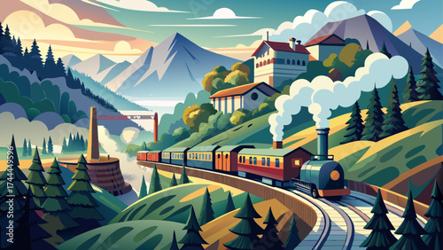 The Darjeeling Himalayan Railway in India winds through misty tea hills, narrow tracks, and colonial-era stations, symbolizing the engineering brilliance that connected mountains and culture.