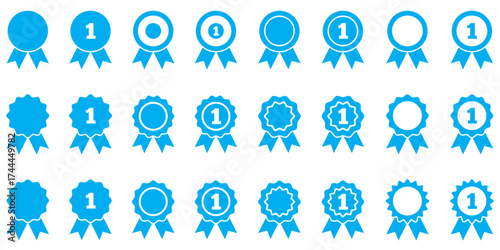 Award and Recognition Icons – Trophies, Medals, and Certificates in Bold Line Art