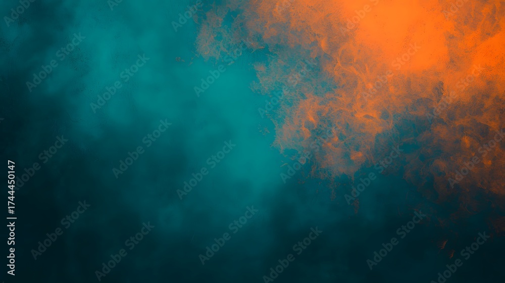 Obraz premium Dark Teal and Orange Gradient Background with Blurred Texture