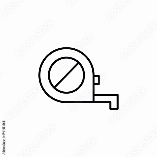 construction measuring tape icon sign vector