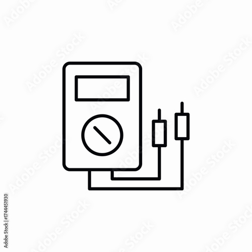 voltmeter electricity icon sign vector