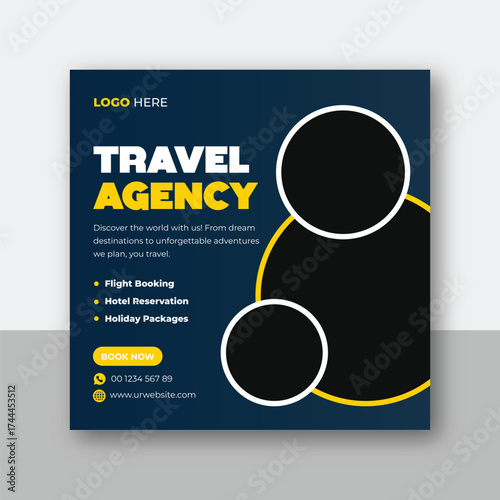 Travel Agency social media Or instgram Post design