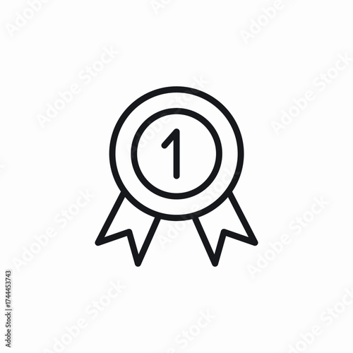 1st place winner badge icon sign vector