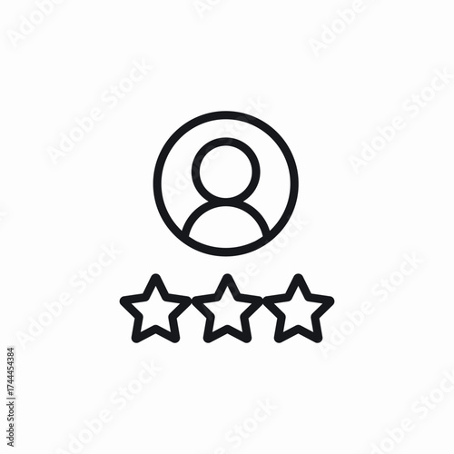 user employee rate stars icon sign vector