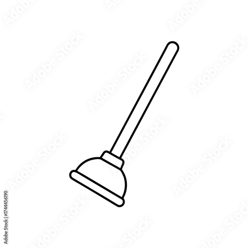 Simple outline of a plunger on transparent background