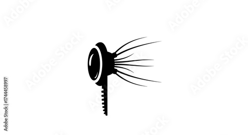 Abstract Illustration of a Hair Dryer with Airflow.