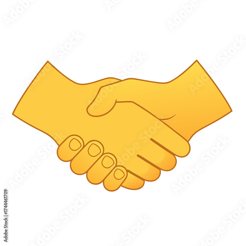 Poignée de main jaune (accord, partenariat)