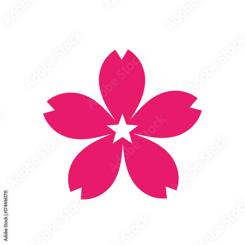 Fleur rose stylisée (sakura)