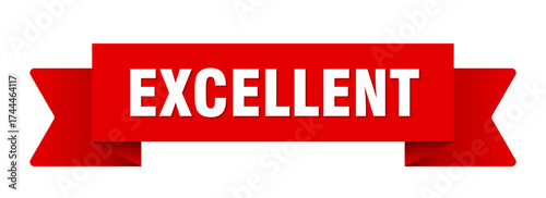 excellent ribbon isolated on transparent background. excellent ribbon