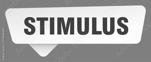 stimulus sign. stimulus white sticker isolated on gray background