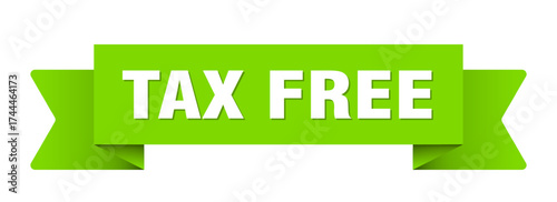 tax free ribbon isolated on transparent background. tax free ribbon